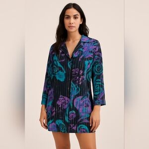 Vintage CM Shapes Teal Purple Mini Dress